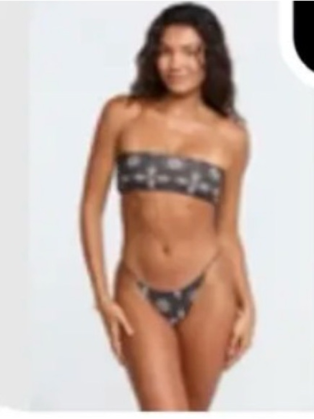 Benoa Swim Black Floral Bandeau Bikini